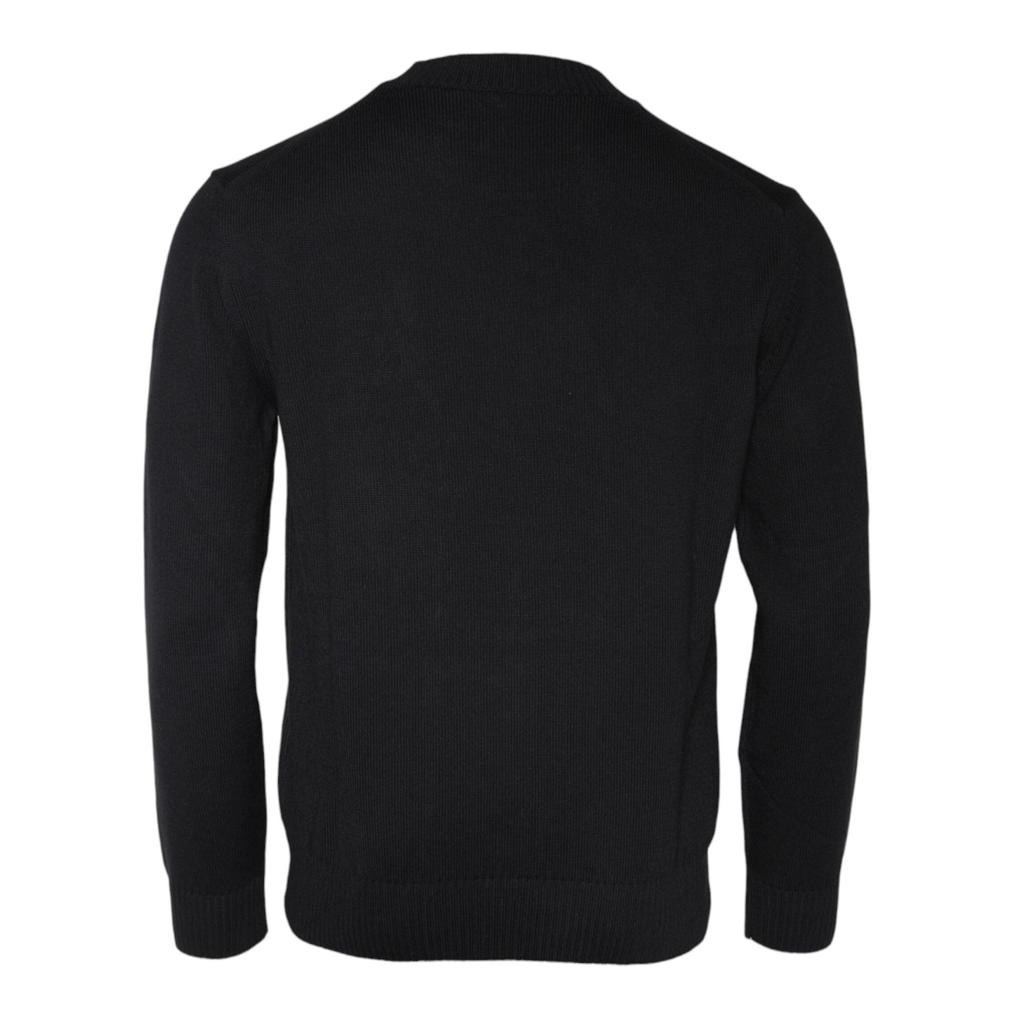 Versace Black Medusa Embroidery Crew Neck Pullover Sweater Versace