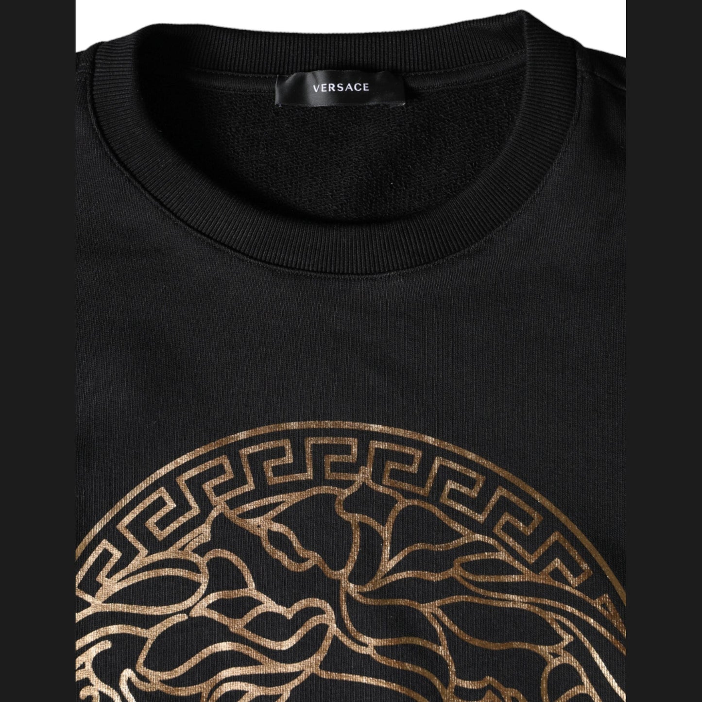 Versace Black Medusa Fleece Cotton Crew Neck Sweatshirt Sweater Versace