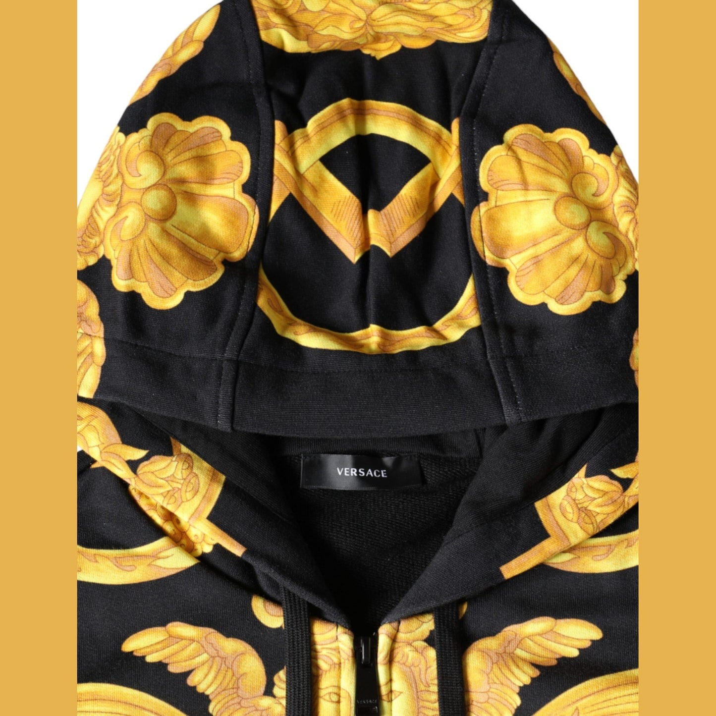 Versace Black Medusa Print Cotton Full Zip HoodieSweatshirt Sweater Versace