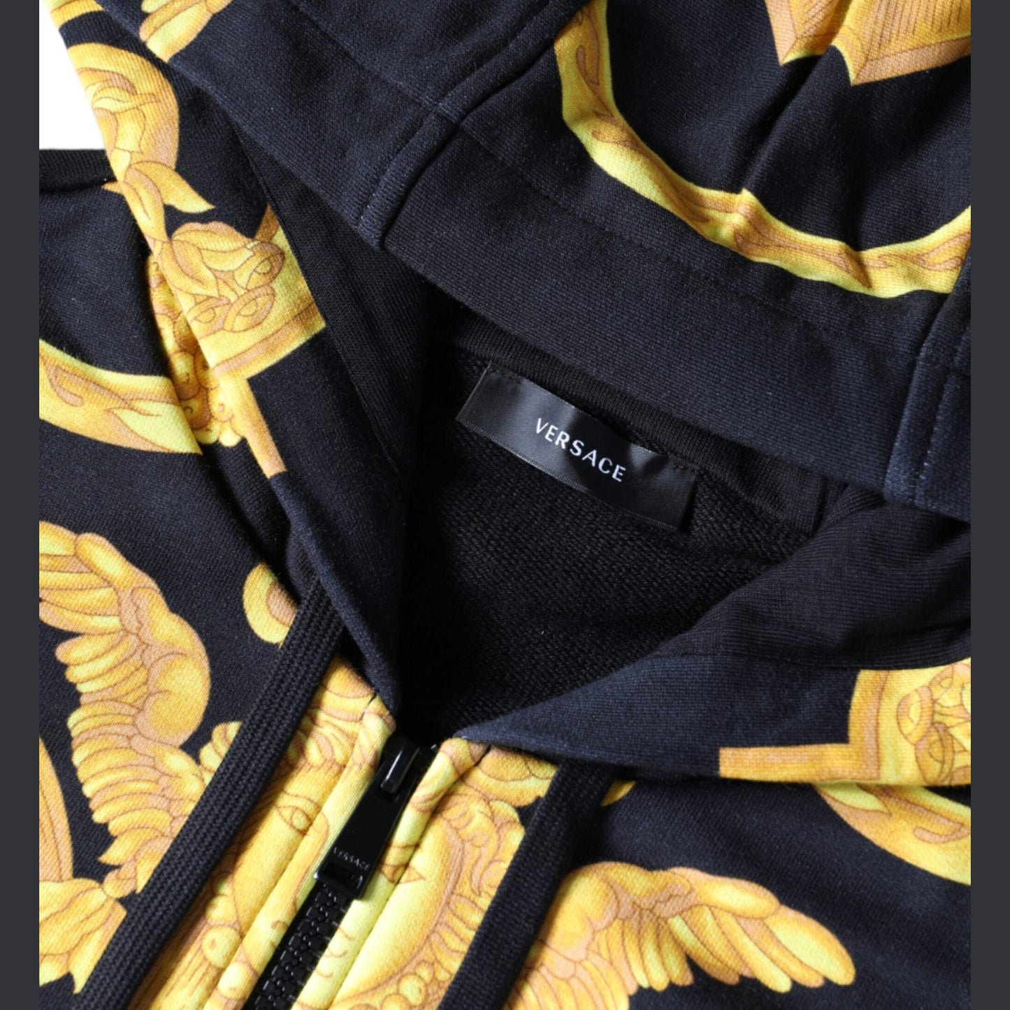 Versace Black Medusa Print Cotton Full Zip HoodieSweatshirt Sweater Versace