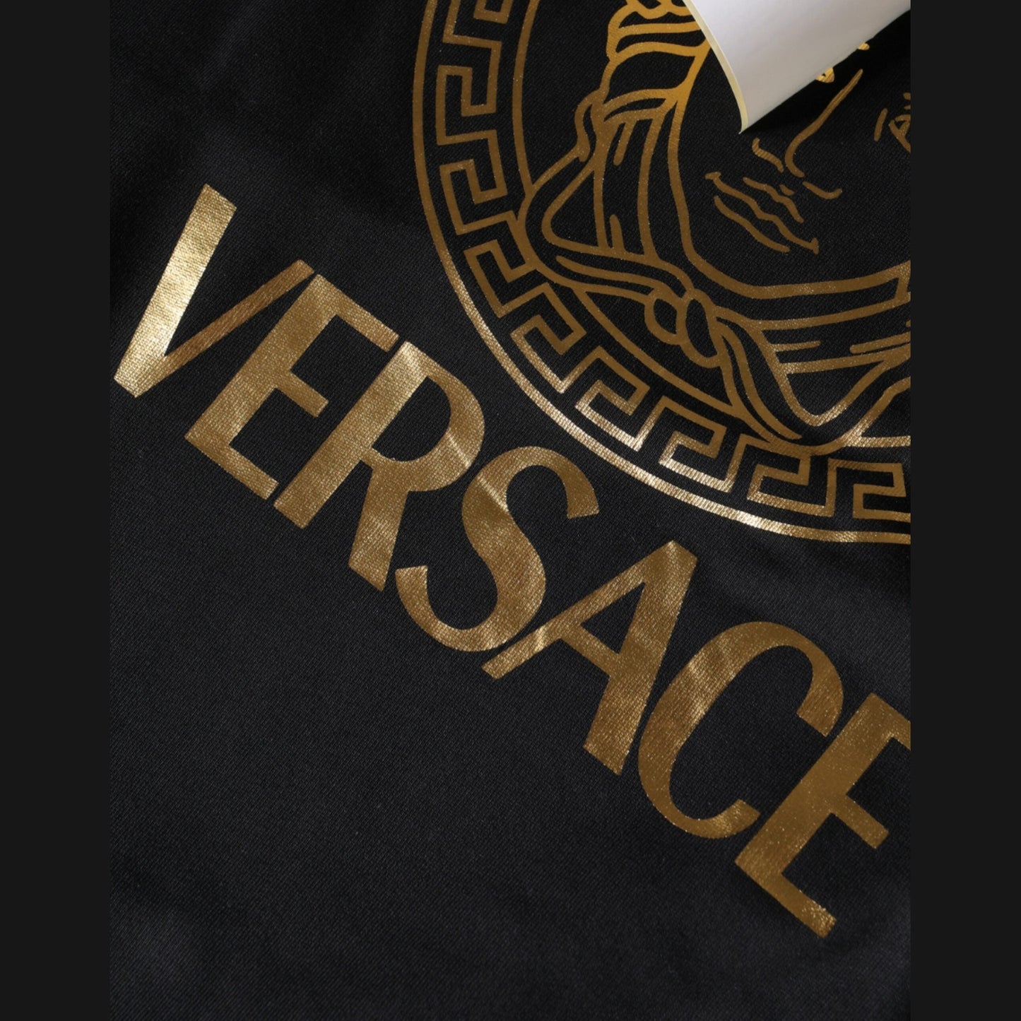 Versace Black Medusa Print Cotton HoodiePullover Sweatshirt Sweater Versace