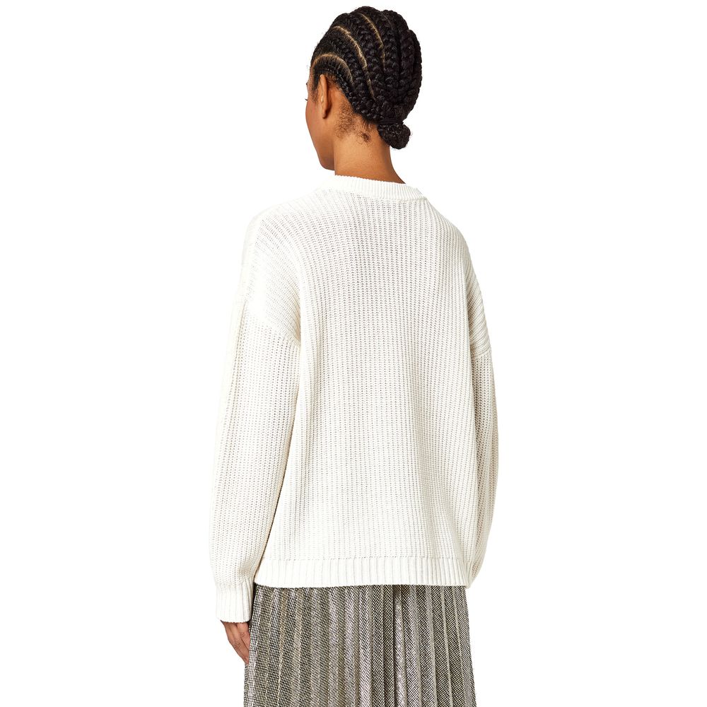 Alpha Studio White Recycled Wool Women Sweater Alpha Studio