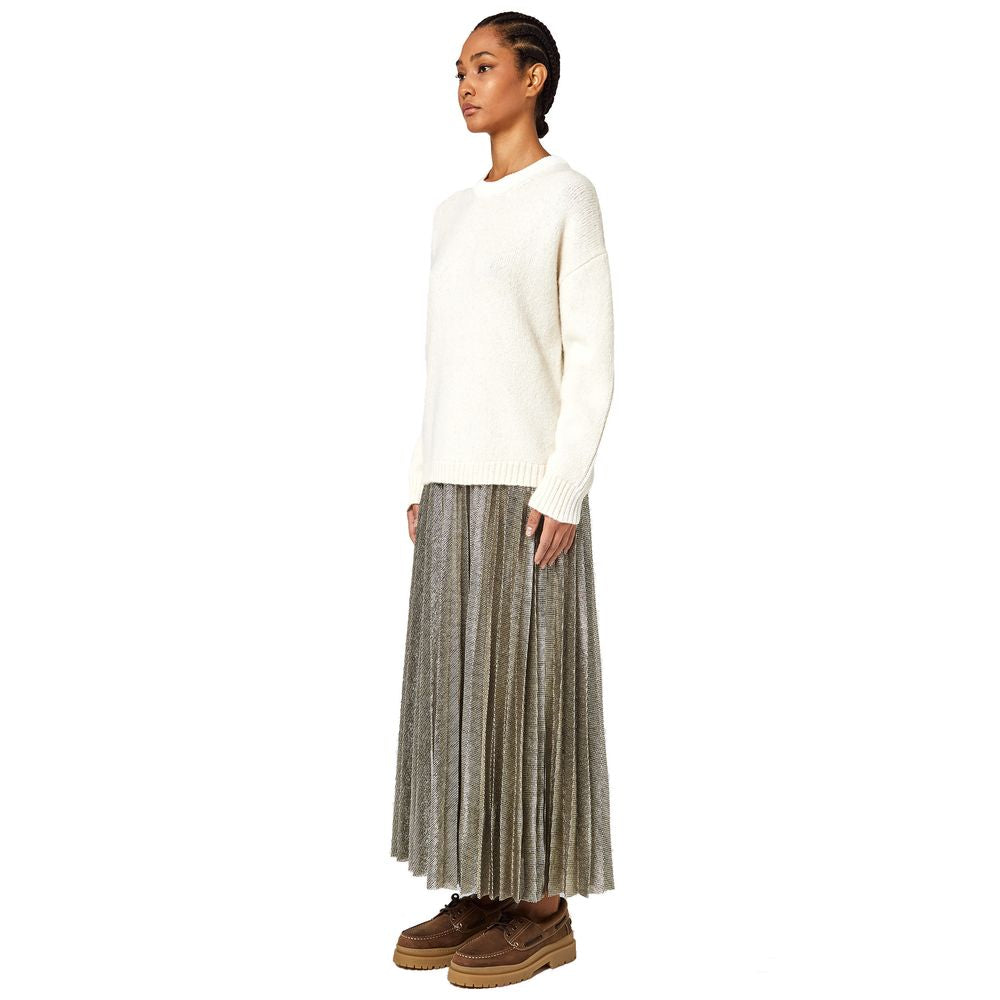 Alpha Studio White Recycled Wool Women Sweater Alpha Studio