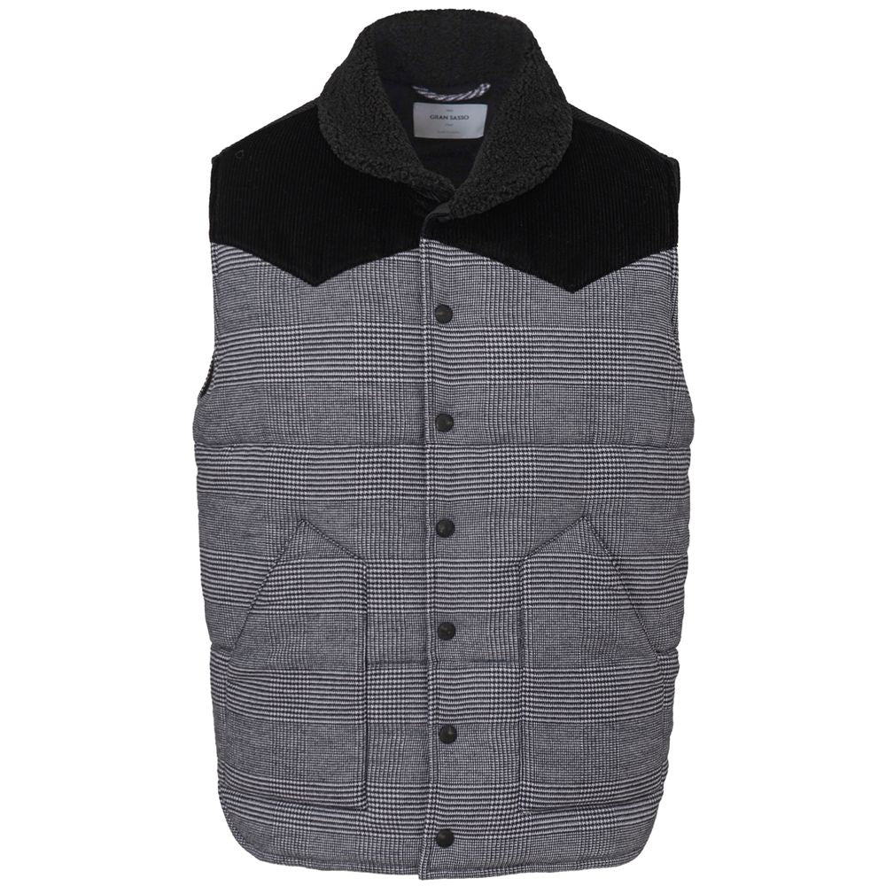 Gran Sasso Gray Cotton Sleveless Jacket Gran Sasso