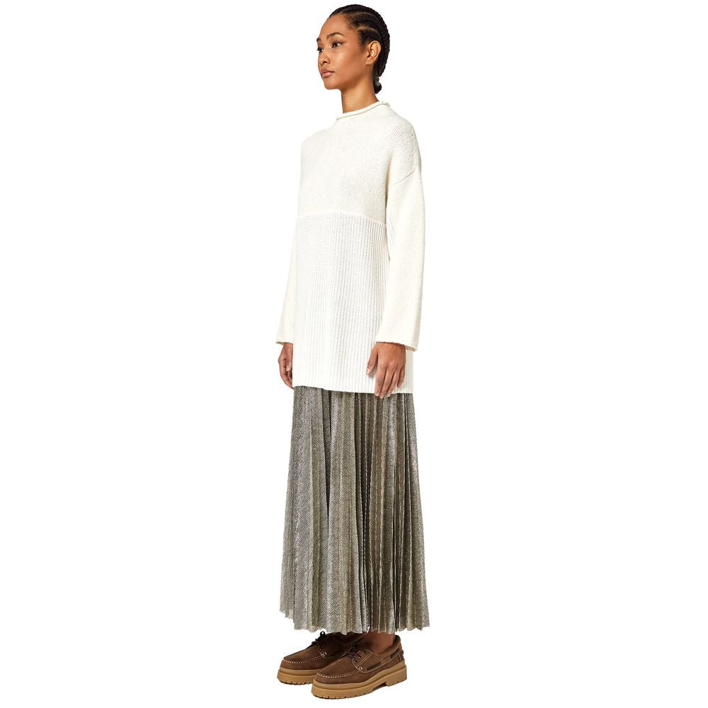Alpha Studio White Recycled Wool Women Sweater Alpha Studio