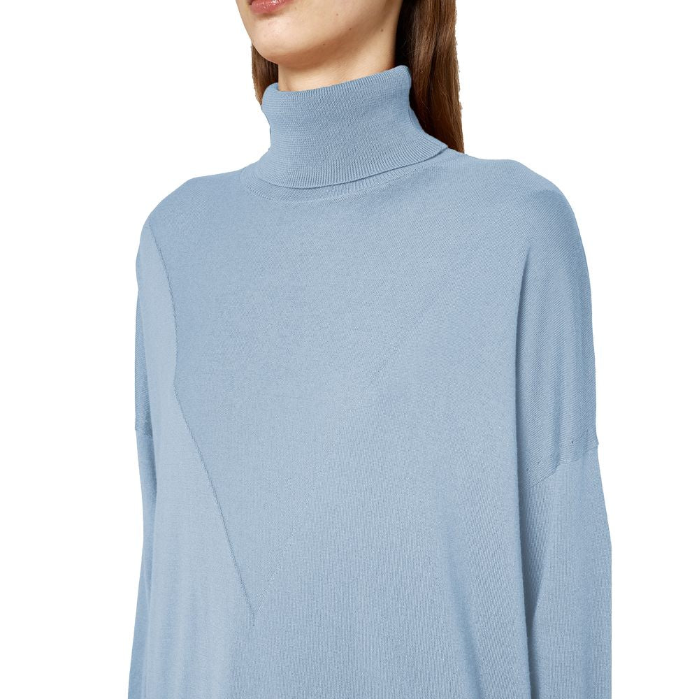 Alpha Studio Light Blue Silk Women Sweater Alpha Studio