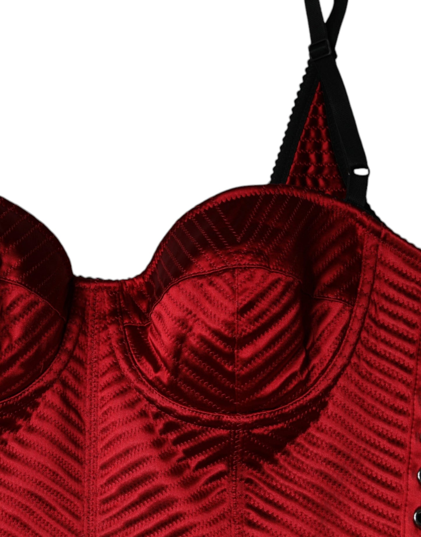 Dolce & Gabbana Red Bustier Corset Lace Bodycon Midi Dress Dolce & Gabbana