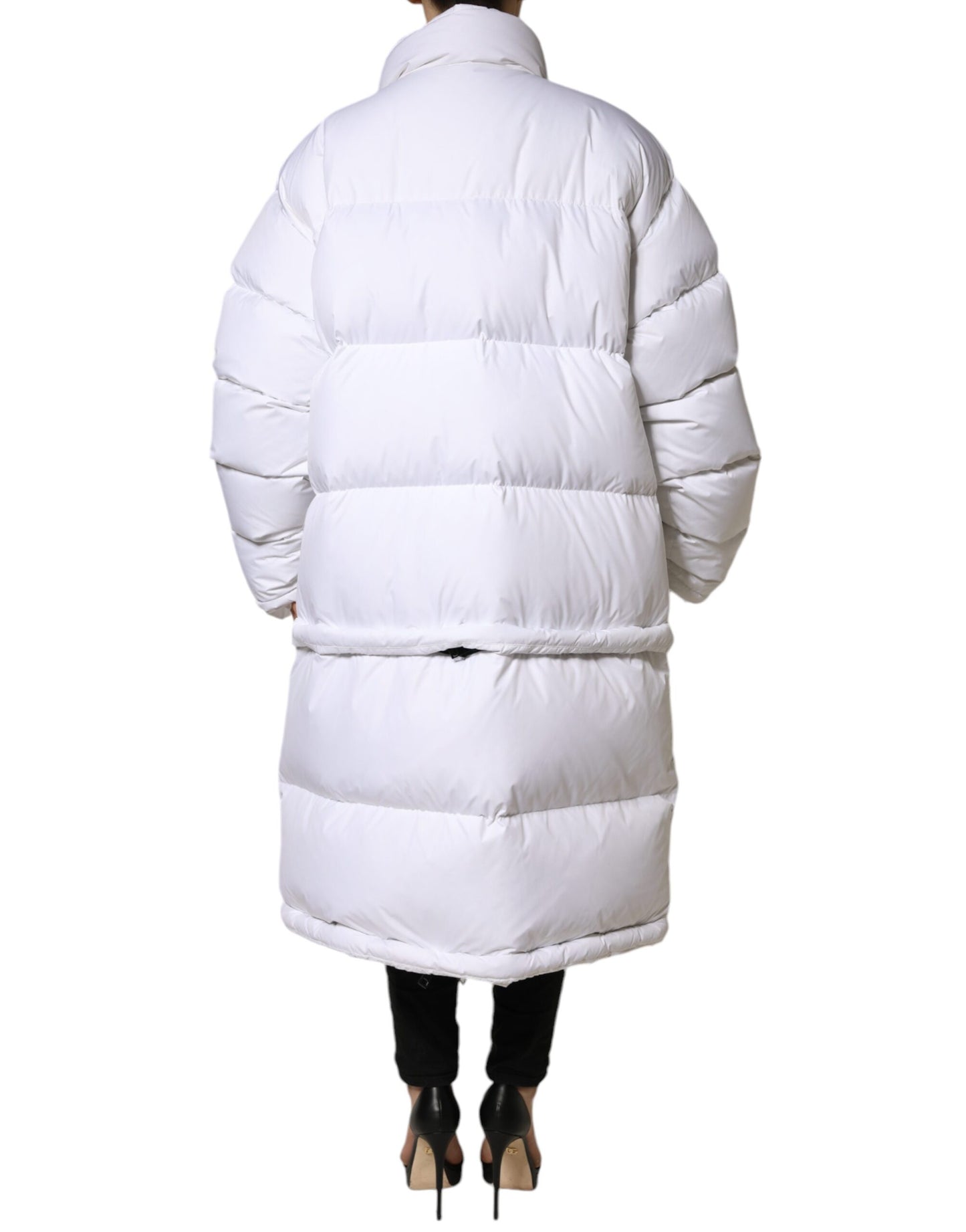 Dolce & Gabbana White Puffer Quilted Full Zip Coat Jacket Dolce & Gabbana
