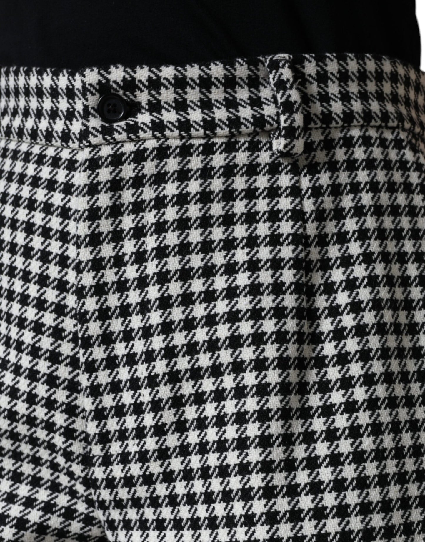 Dolce & Gabbana Black White Houndstooth Cropped Wide Leg Pants Dolce & Gabbana