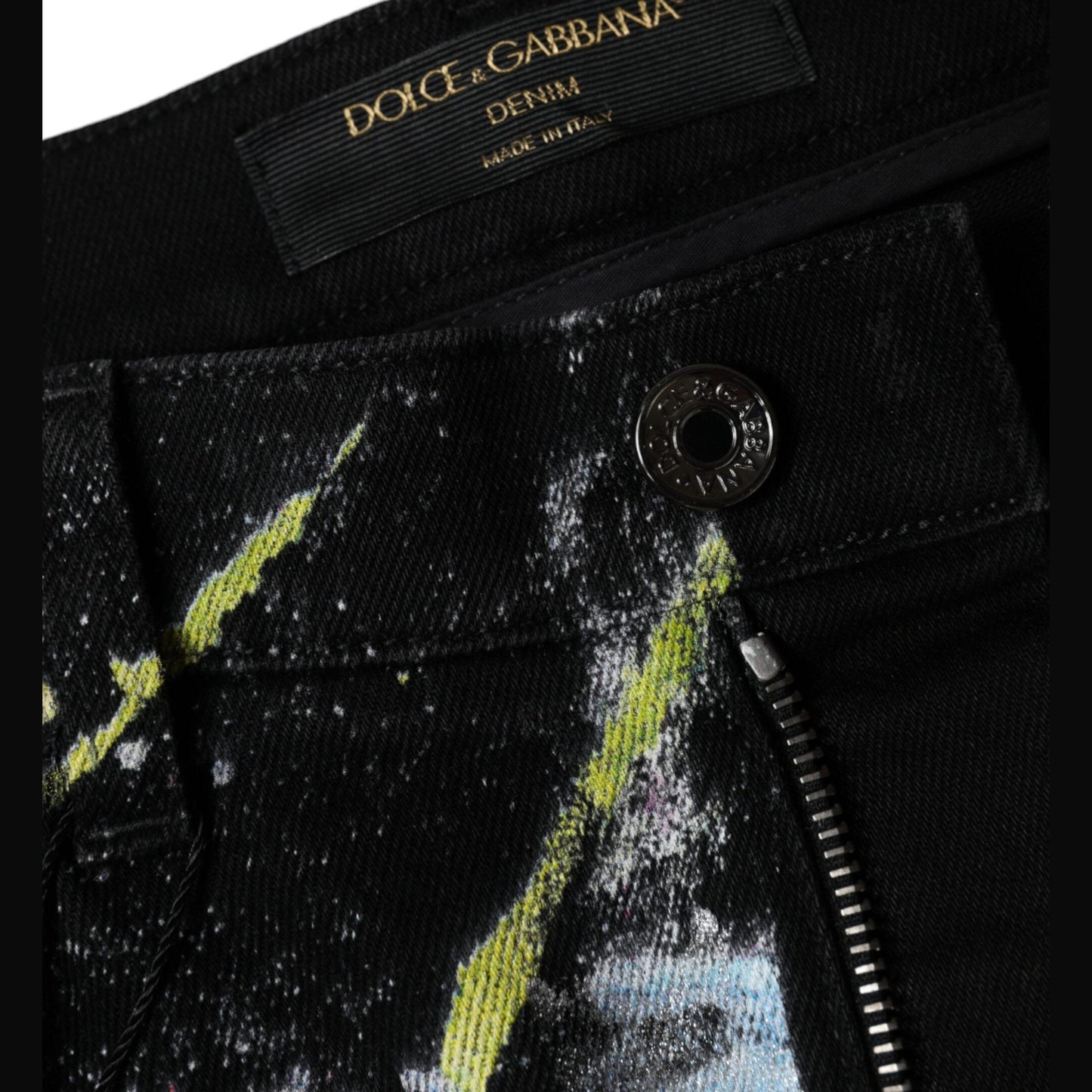 Dolce & Gabbana Multicolor Splatter Paint Cotton Skinny Denim Jeans