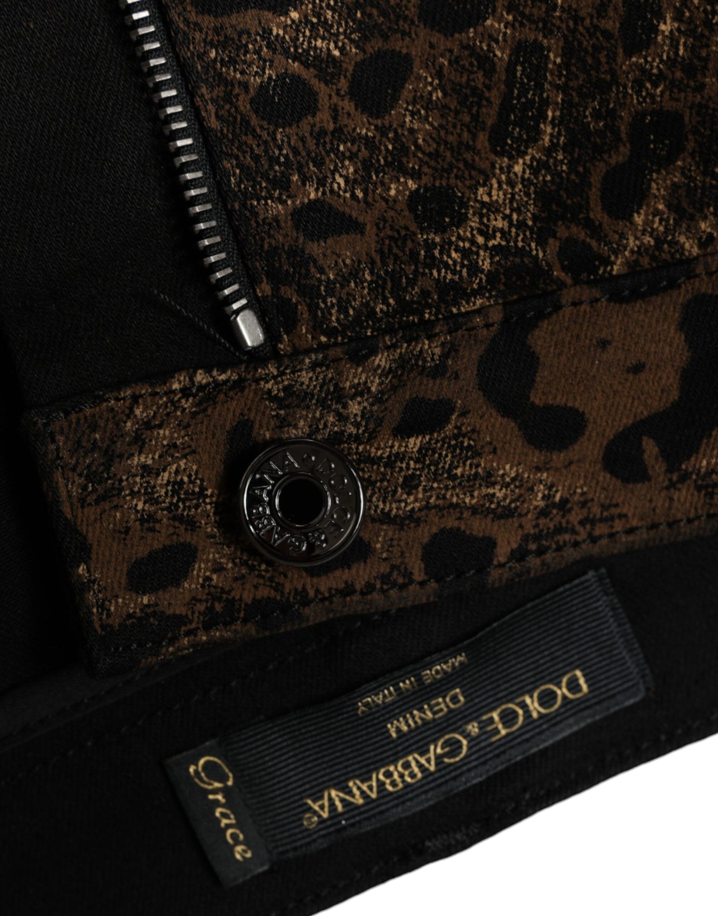 Dolce & Gabbana Brown Leopard Cotton Skinny Denim Jeans Dolce & Gabbana