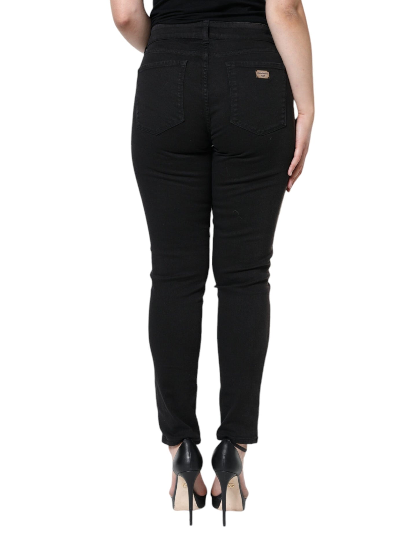 Dolce & Gabbana Black Cotton Stretch Skinny Denim Jeans Dolce & Gabbana