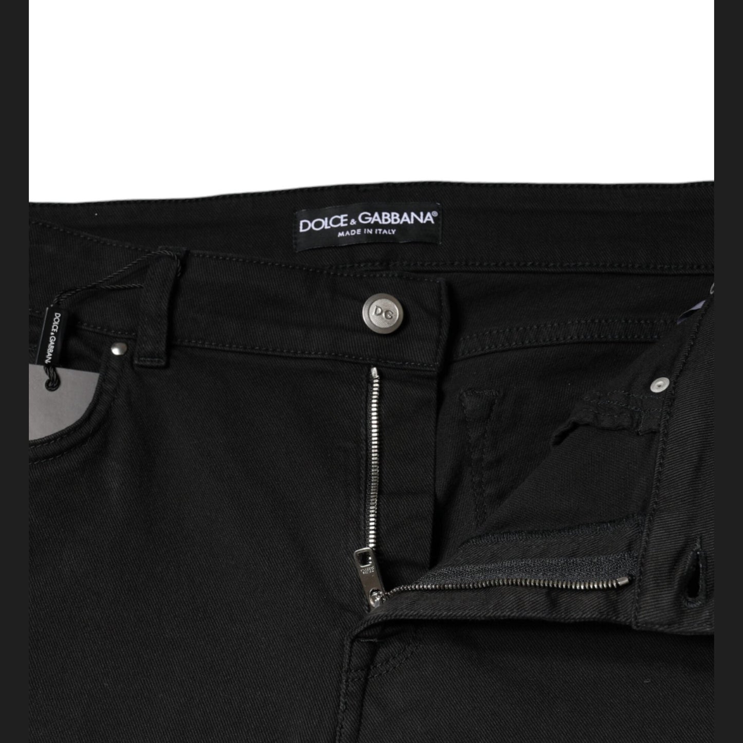 Dolce & Gabbana Black Cotton Stretch Skinny Denim Jeans