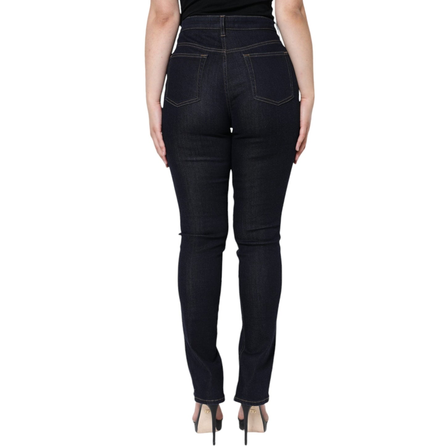 Dolce & Gabbana Black Cotton Blend Skinny Denim Jeans Dolce & Gabbana