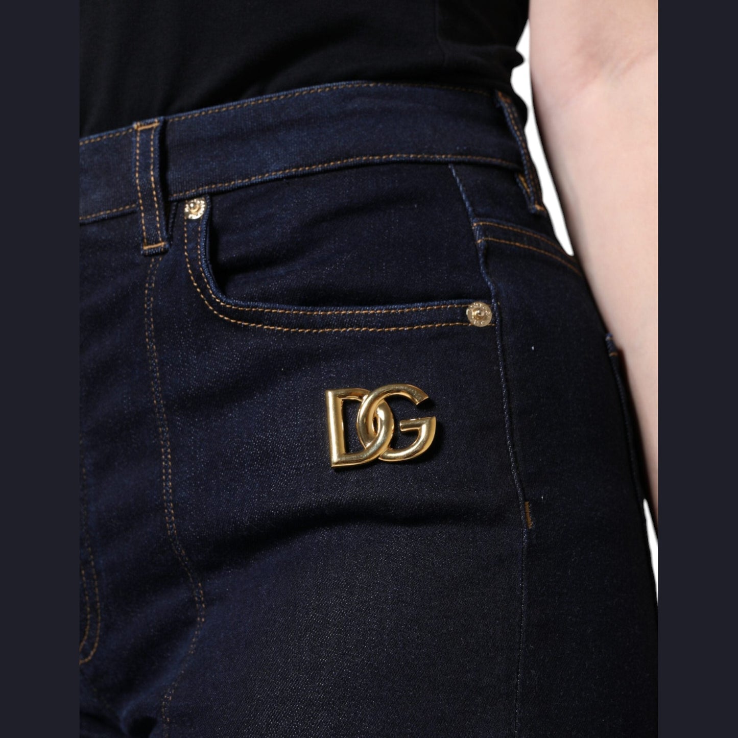 Dolce & Gabbana Black Cotton Blend Skinny Denim Jeans Dolce & Gabbana