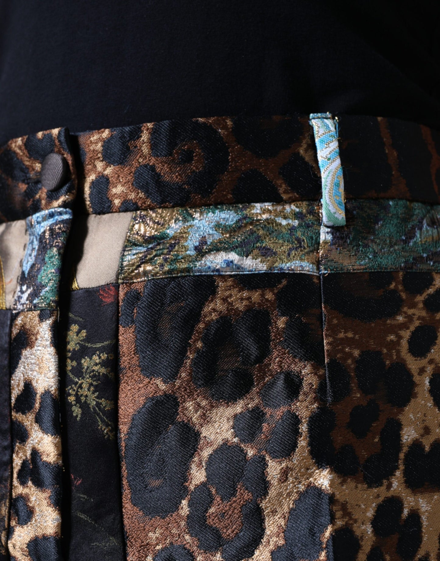 Dolce & Gabbana Multicolor Patchwork Jacquard High Waist Pants Dolce & Gabbana