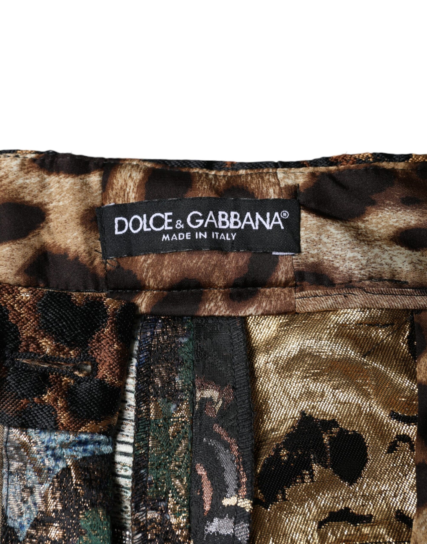 Dolce & Gabbana Multicolor Patchwork Jacquard High Waist Pants Dolce & Gabbana