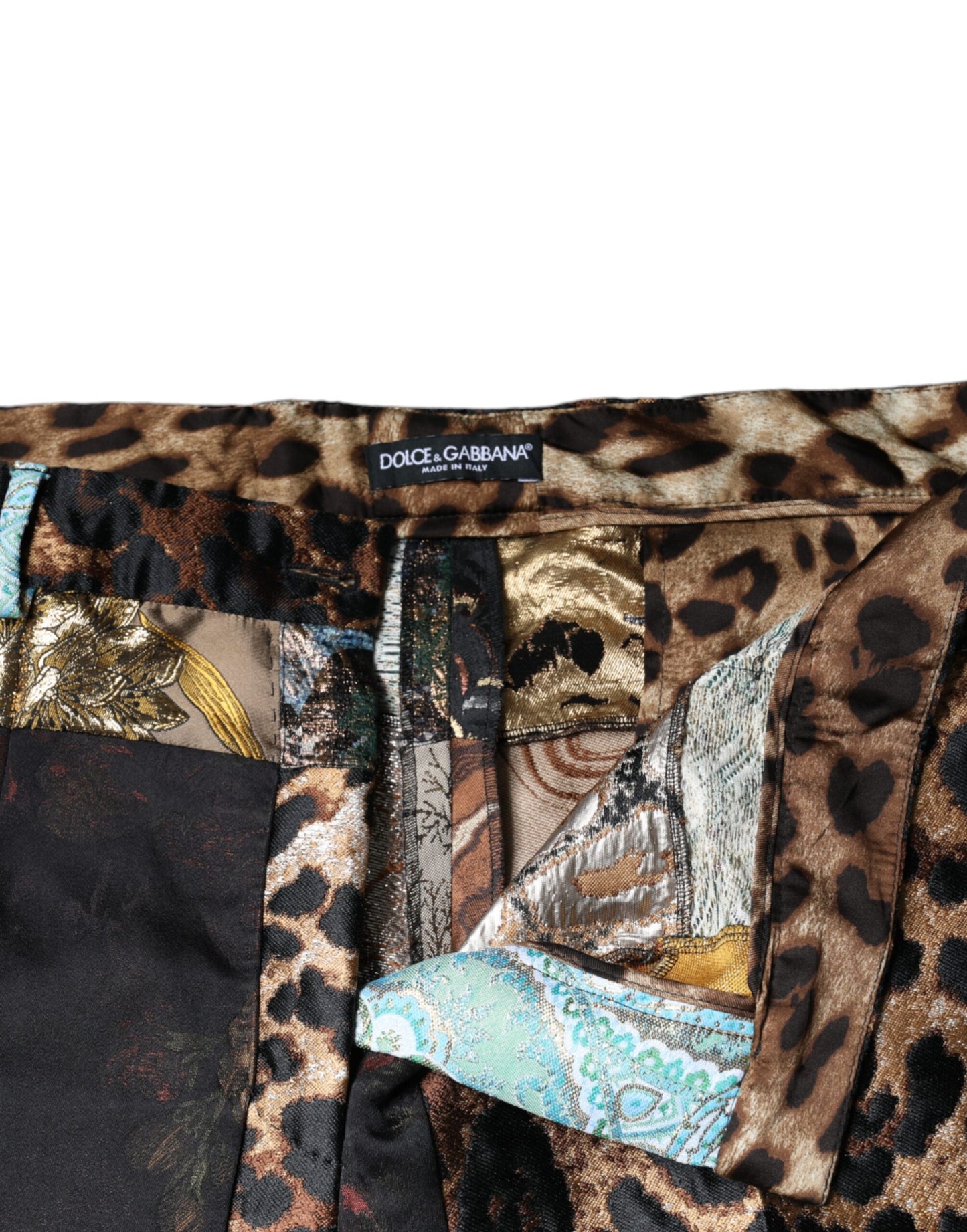 Dolce & Gabbana Multicolor Patchwork Jacquard High Waist Pants Dolce & Gabbana
