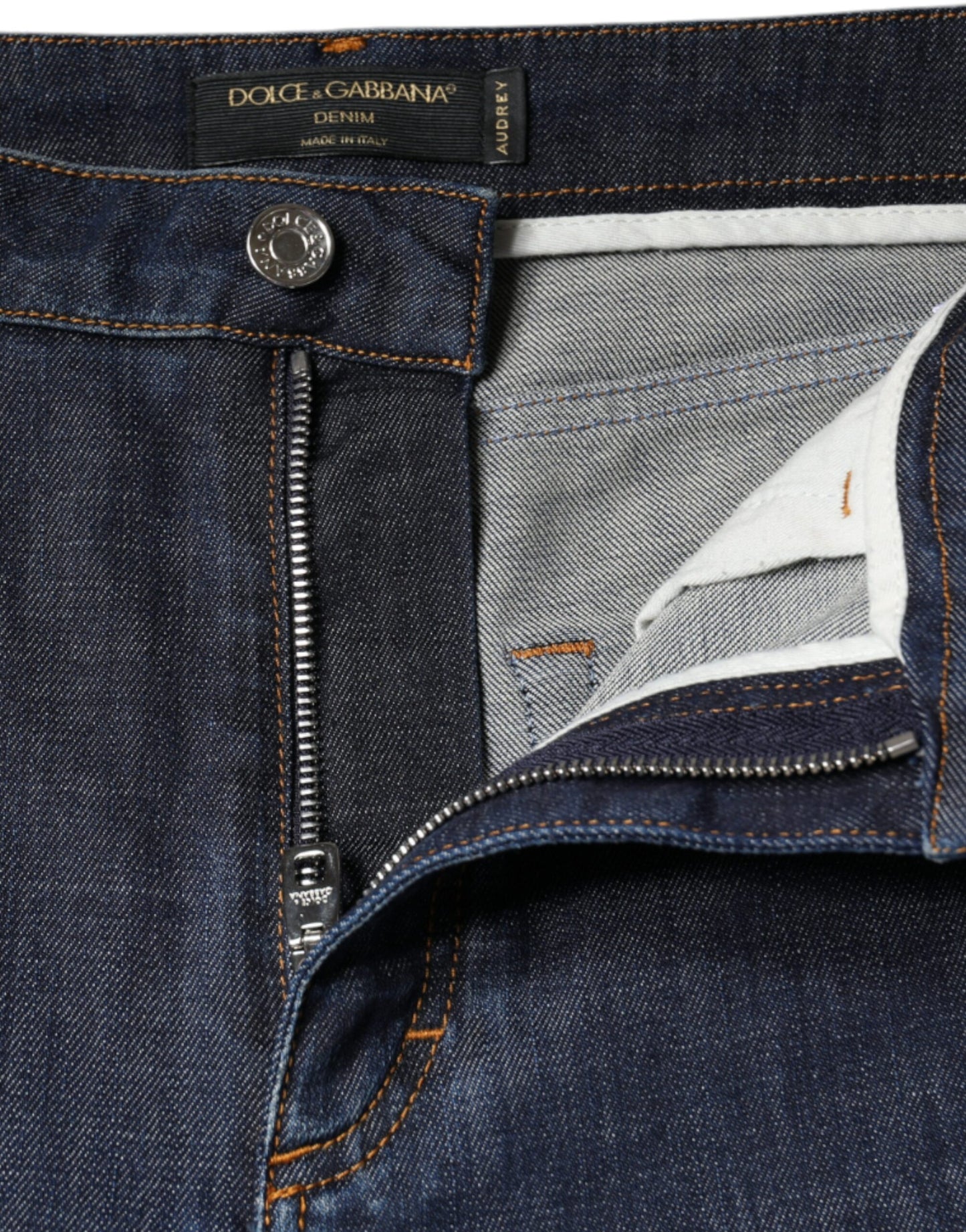 Dolce & Gabbana Dark Blue QUEEN Cotton Skinny Denim Jeans Dolce & Gabbana