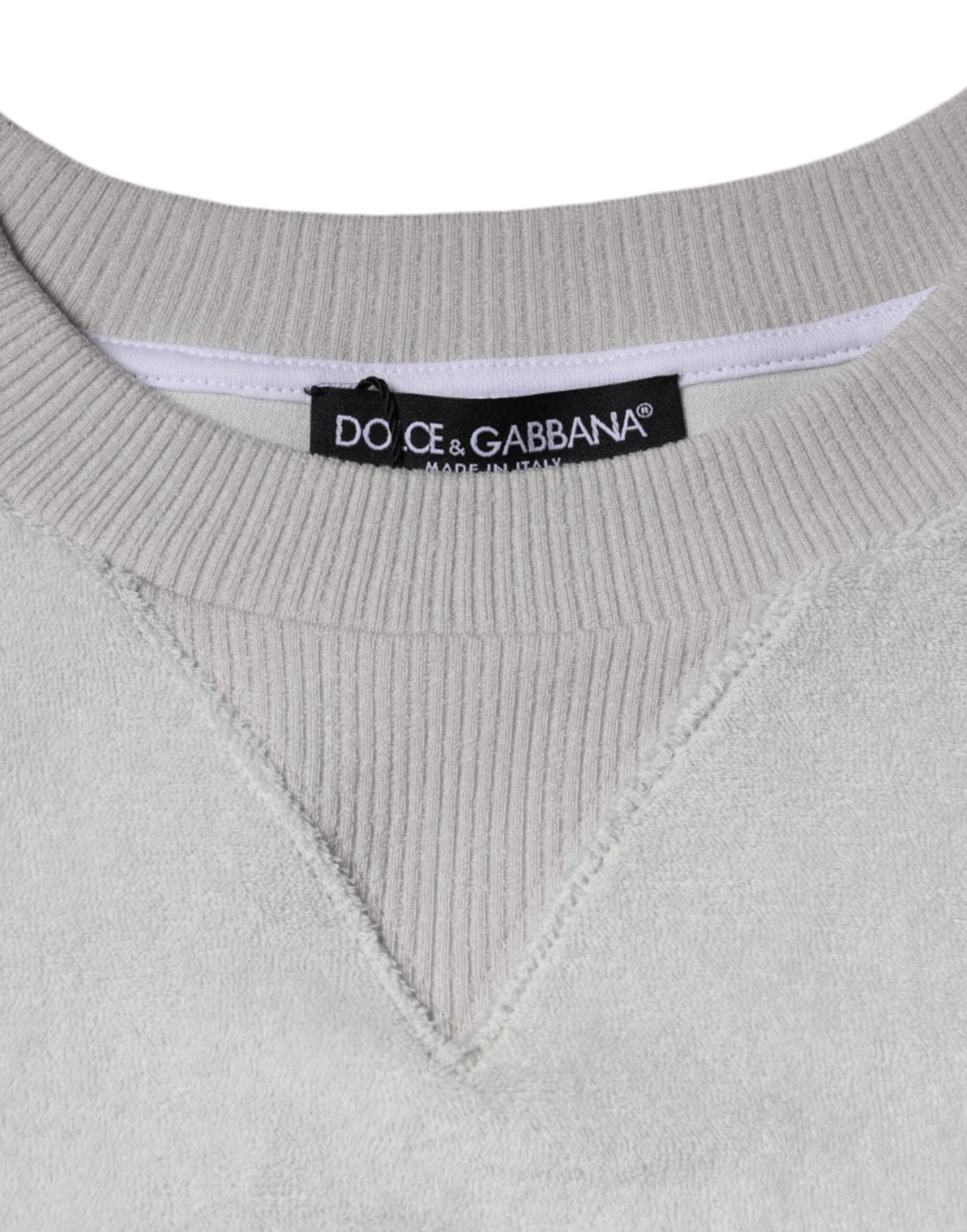 Dolce & Gabbana White Nylon Stretch Crew Neck Pullover Sweater Dolce & Gabbana