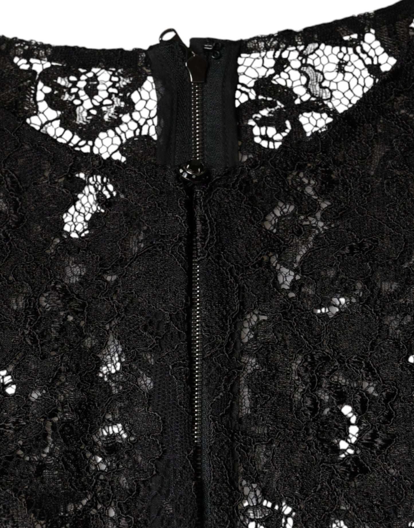 Dolce & Gabbana Black Floral Lace See Through Long Sleeve Top Dolce & Gabbana