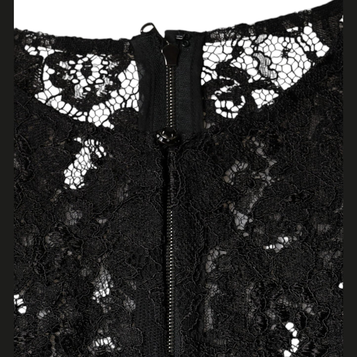 Dolce & Gabbana Black Floral Lace See Through Long Sleeve Top