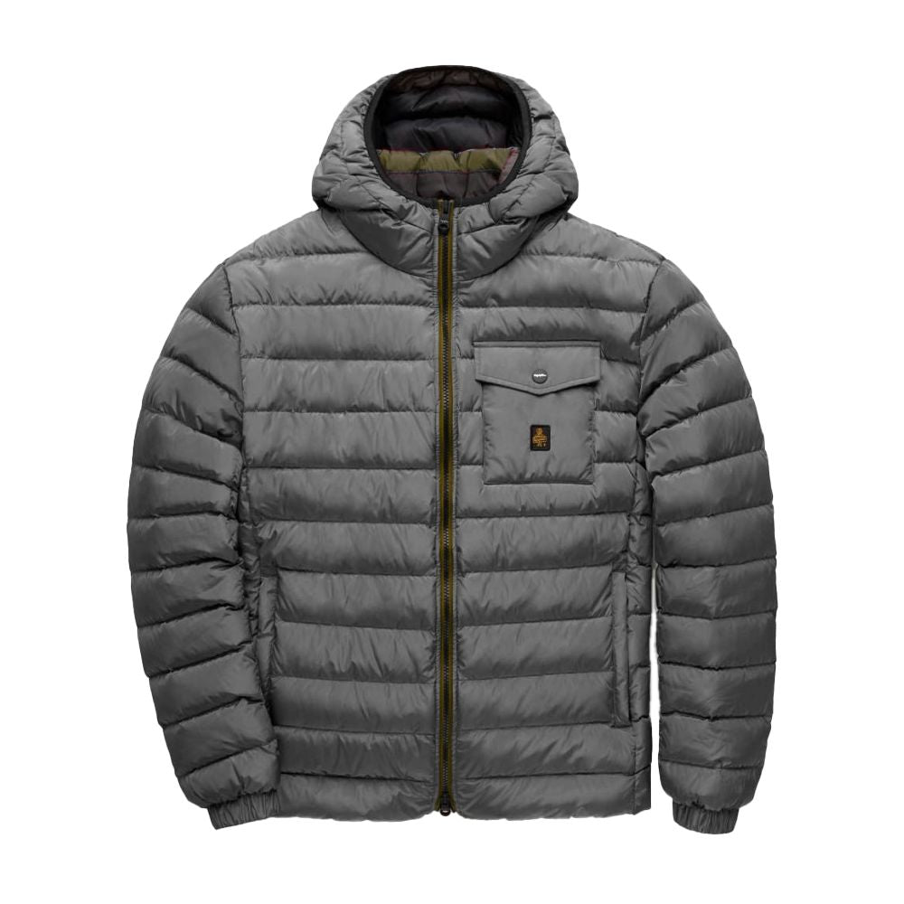 Refrigiwear Gray Nylon Men's Down Jacket Refrigiwear