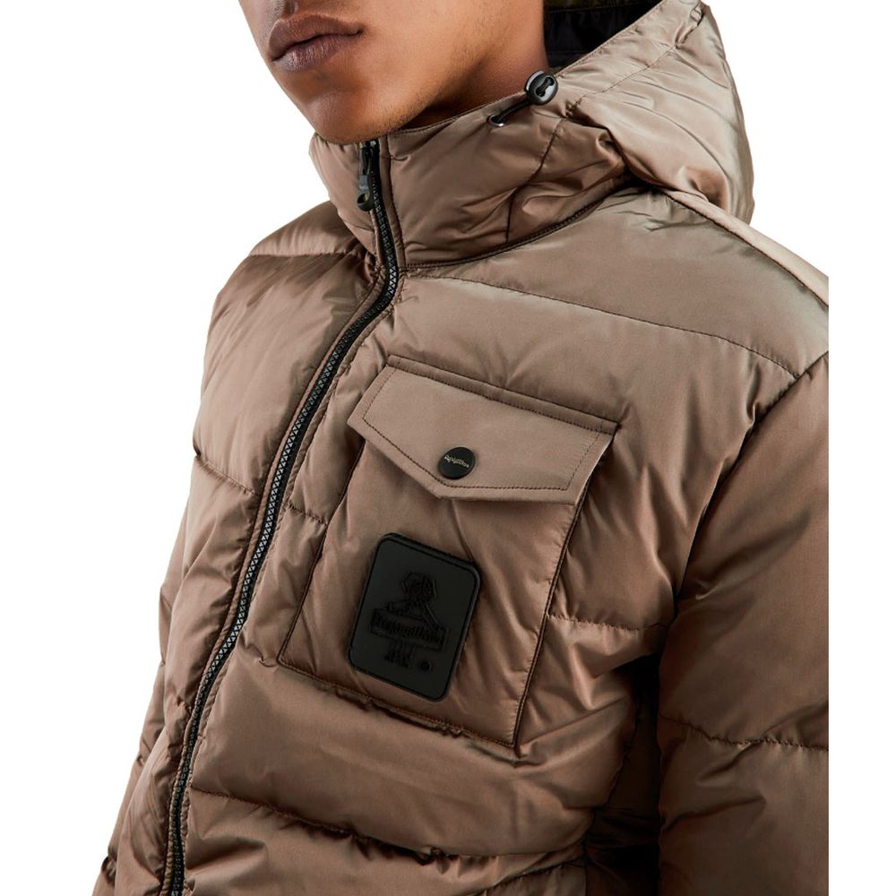Refrigiwear Brown Nylon Men Jacket Refrigiwear