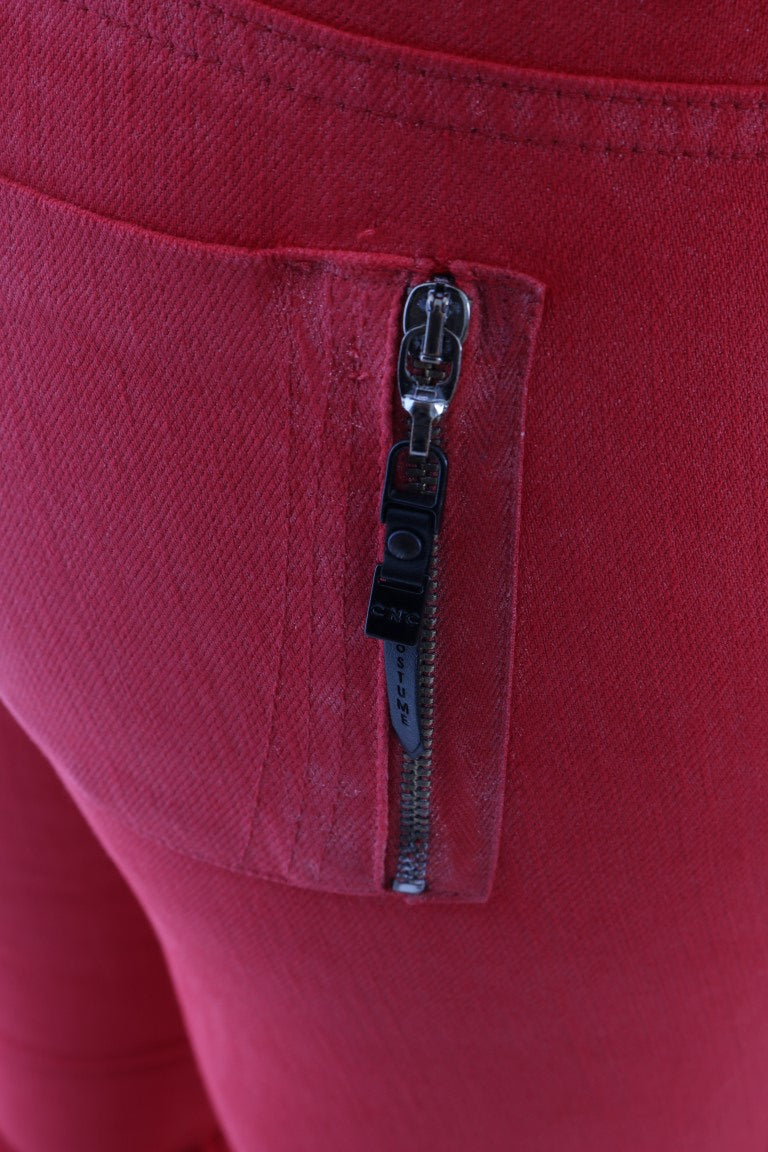 Costume National Red Cotton Stretch Slim Jeans Costume National