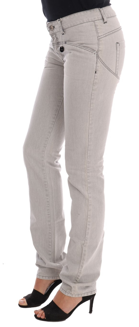 Costume National Gray Wash Cotton Slim Jeans Costume National