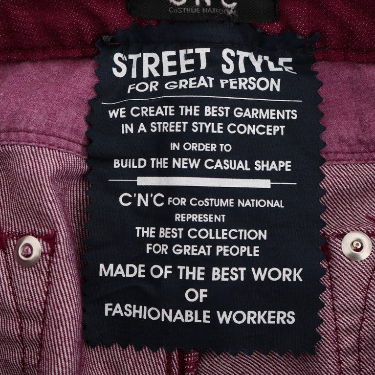 Costume National Red Wash Cotton Stretch Denim Jeans Costume National
