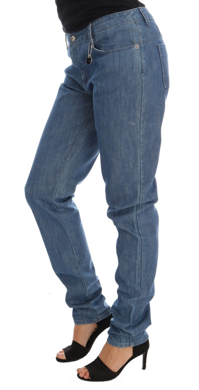 Costume National Blue Wash Cotton Boyfriend Fit Jeans Costume National