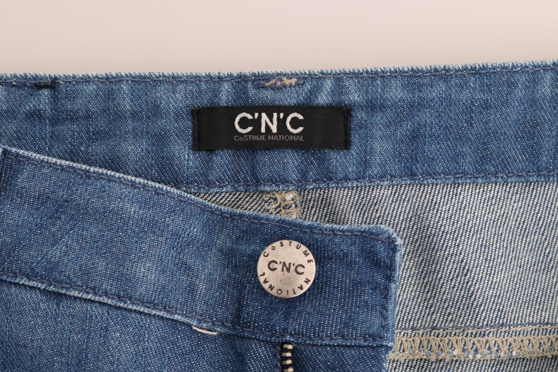 Costume National Blue Wash Cotton Boyfriend Fit Jeans Costume National