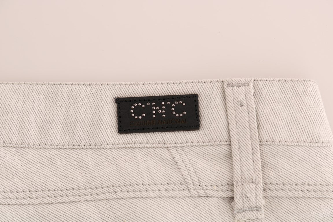 Costume National White Cotton Stretch Slim Jeans Costume National