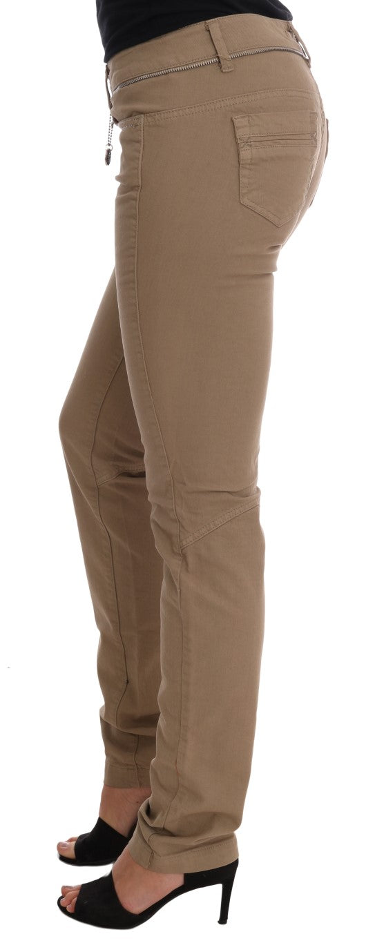 Costume National Beige Cotton Stretch Slim Fit Jeans Costume National