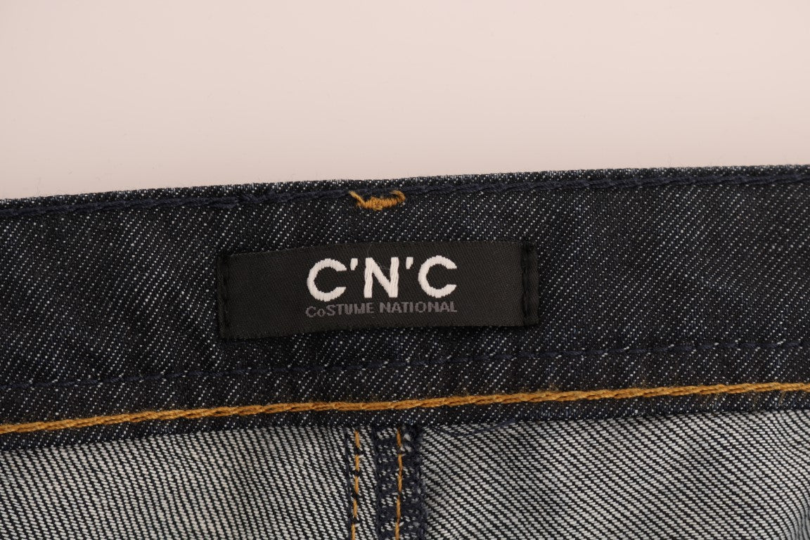 Costume National Dark Blue Cotton Classic Fit Jeans Costume National