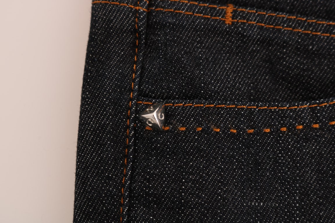 Costume National Blue Cotton Stretch Slim Fit Jeans Costume National