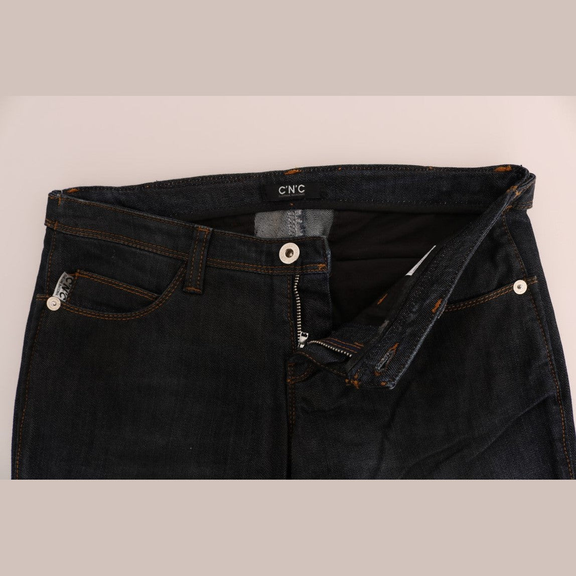 Costume National Dark Blue Cotton Slim Fit Jeans Costume National