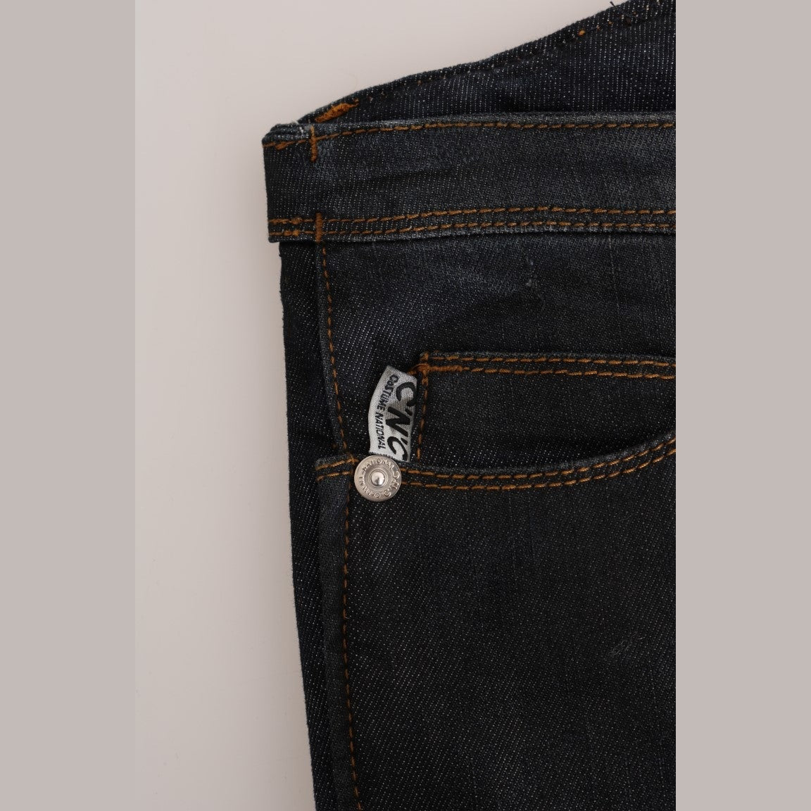 Costume National Dark Blue Cotton Slim Fit Jeans Costume National
