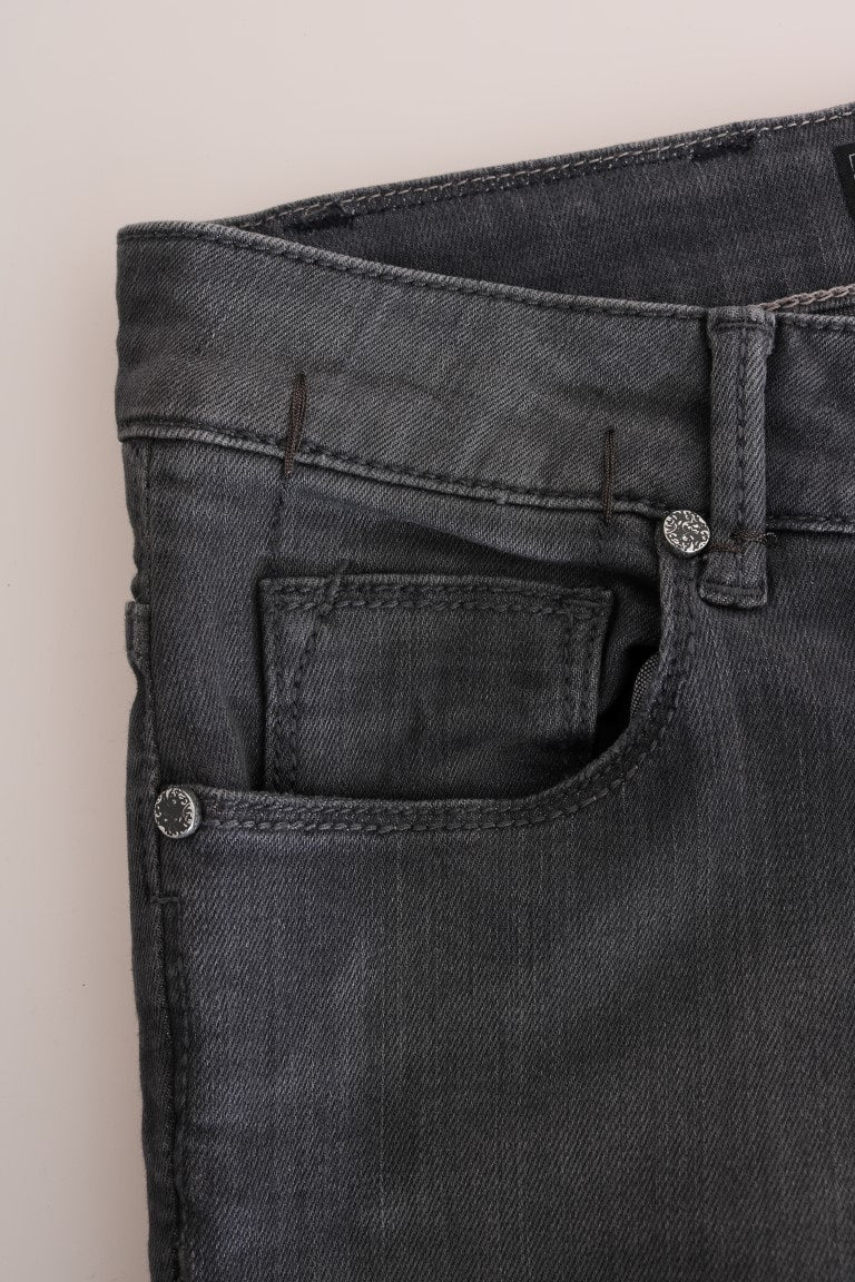 Acht Gray Cotton Slim Fit Denim Jeans Acht