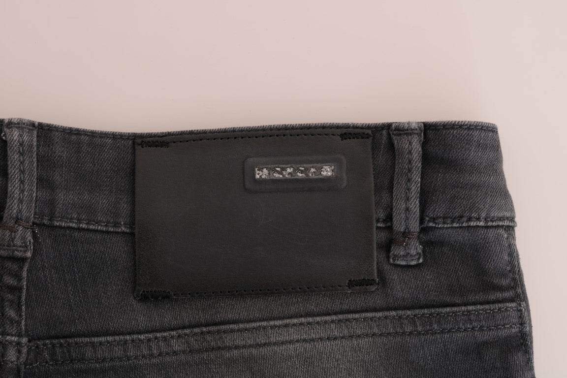 Acht Gray Cotton Slim Fit Denim Jeans Acht