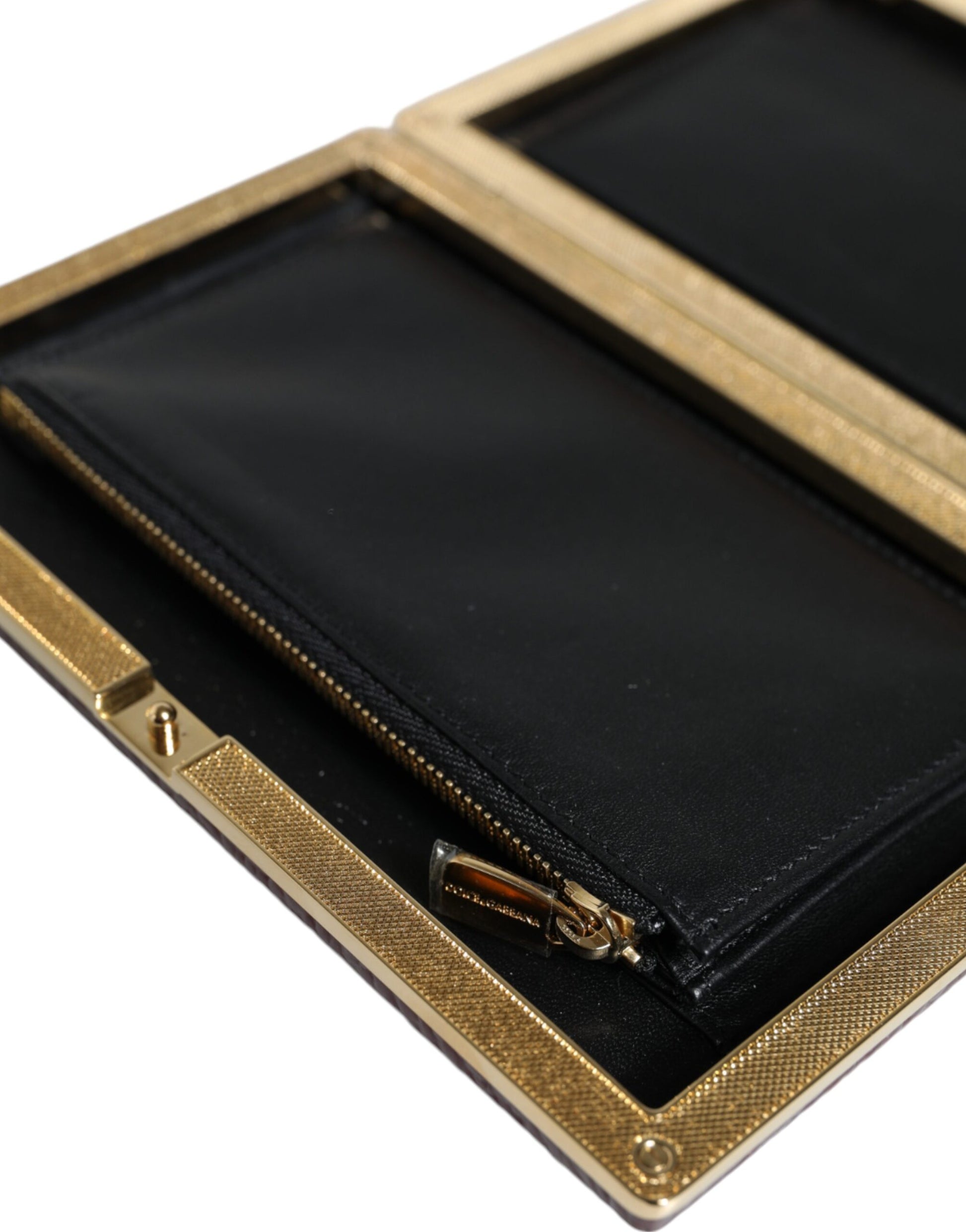 Dolce & Gabbana Maroon Leather Clutch Evening Crossbody Bag Dolce & Gabbana