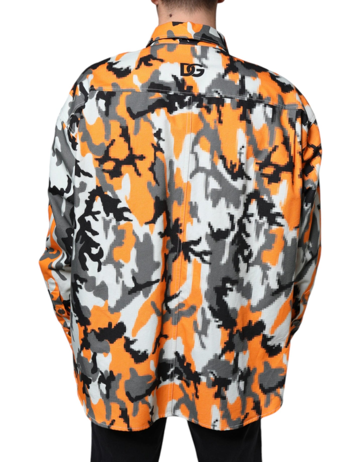 Dolce & Gabbana Multicolor Camouflage Cotton Denim Collared Jacket Dolce & Gabbana