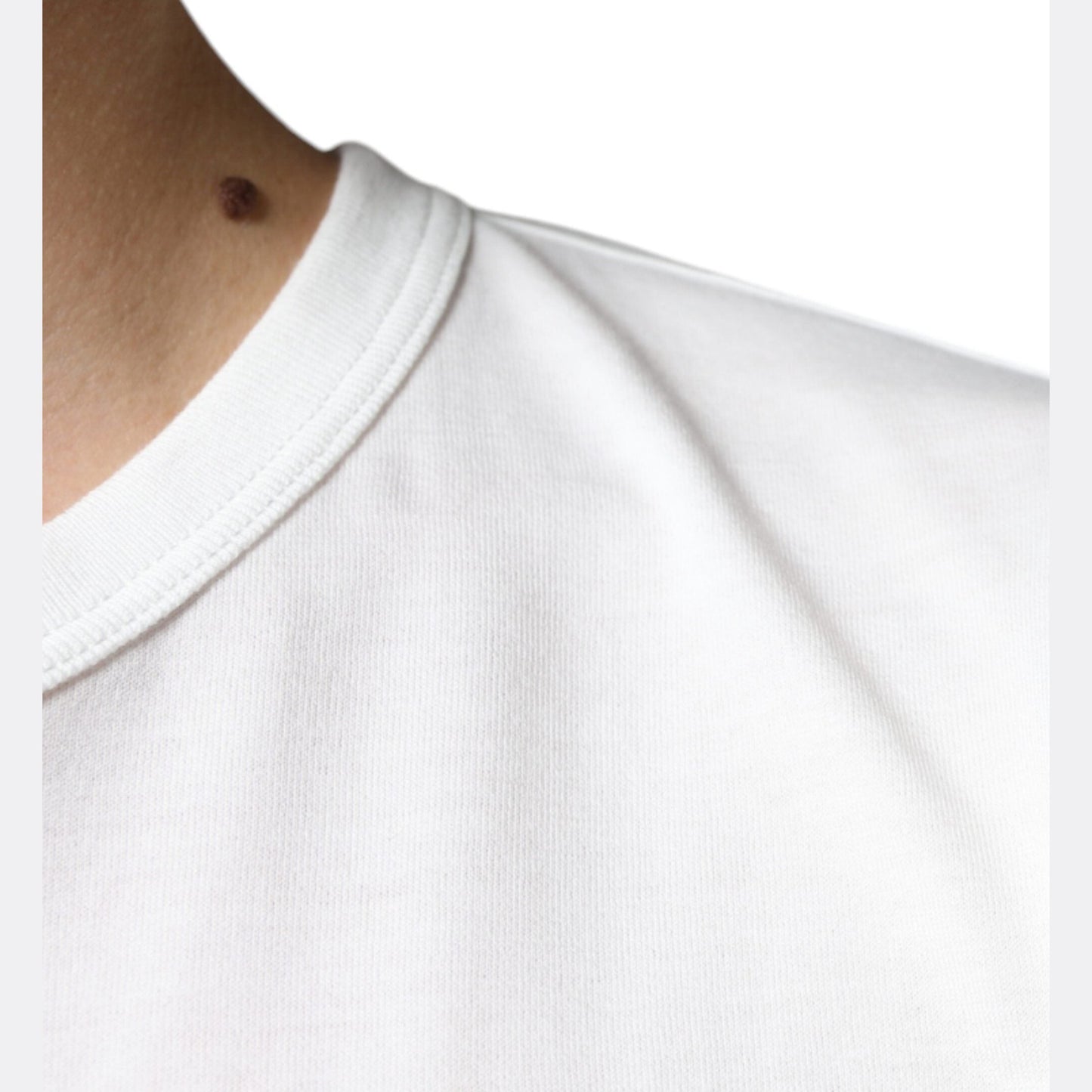 Dolce & Gabbana White Logo Embossed Cotton Crewneck T-shirt