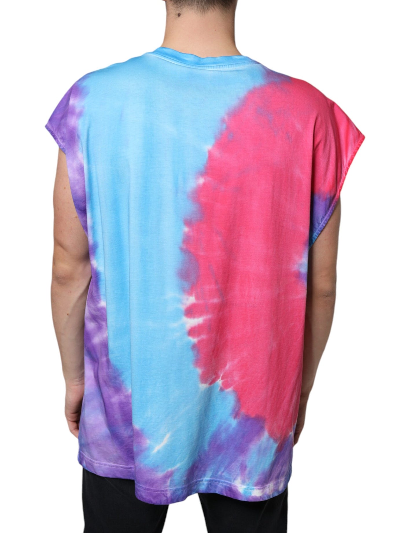 Dolce & Gabbana Multicolor Tie Dye Cotton Sleeveless T-shirt Dolce & Gabbana