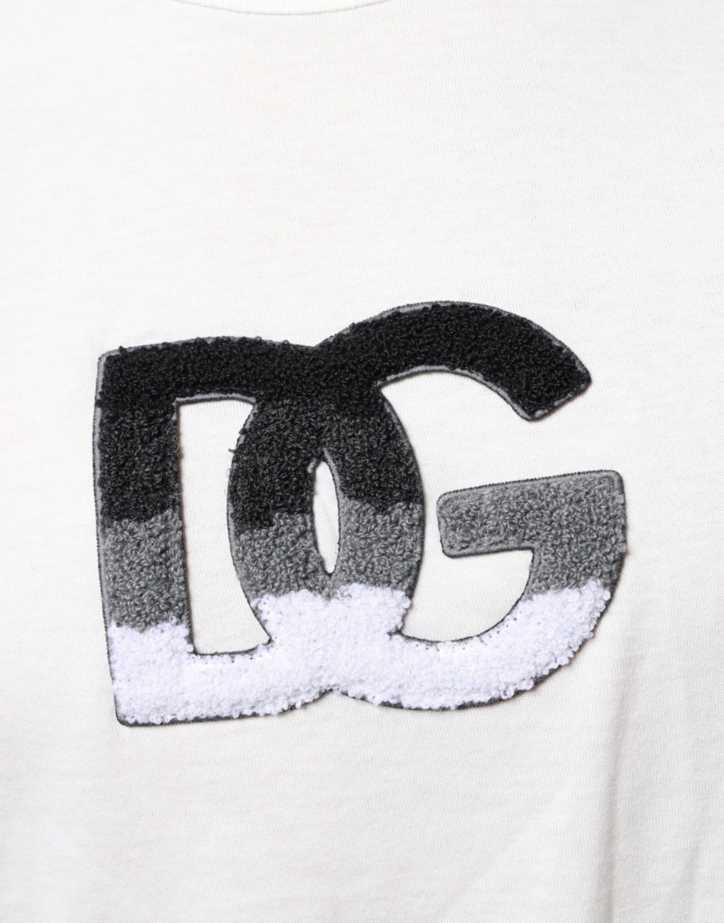 Dolce & Gabbana White Cotton DG Logo Print T-shirt Dolce & Gabbana
