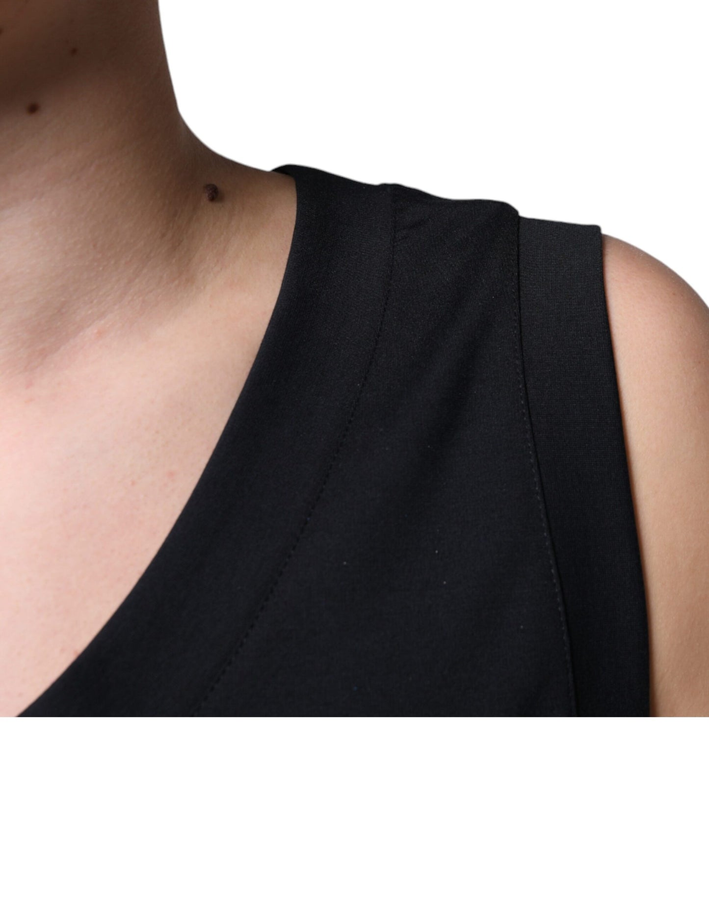 Dolce & Gabbana Black Cotton Born To Be Free Sleeveless T-shirt Dolce & Gabbana