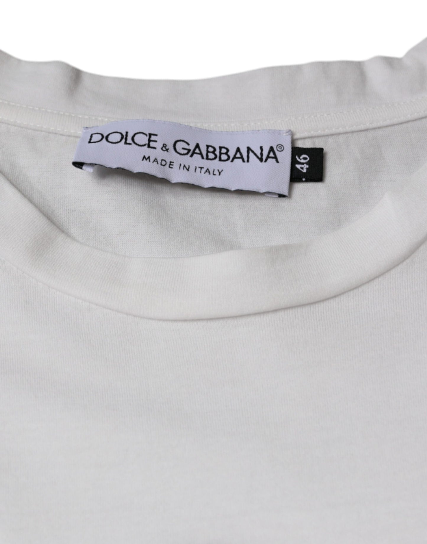Dolce & Gabbana White Cotton DG Logo Print Casual T-shirt Dolce & Gabbana