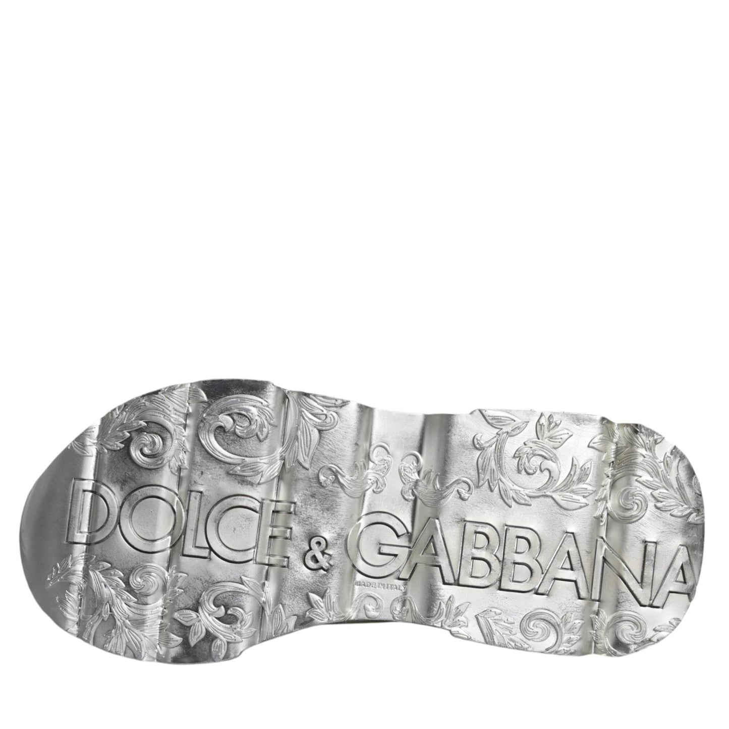 Dolce & Gabbana White Silver Daymaster Low Top Sneakers Shoes