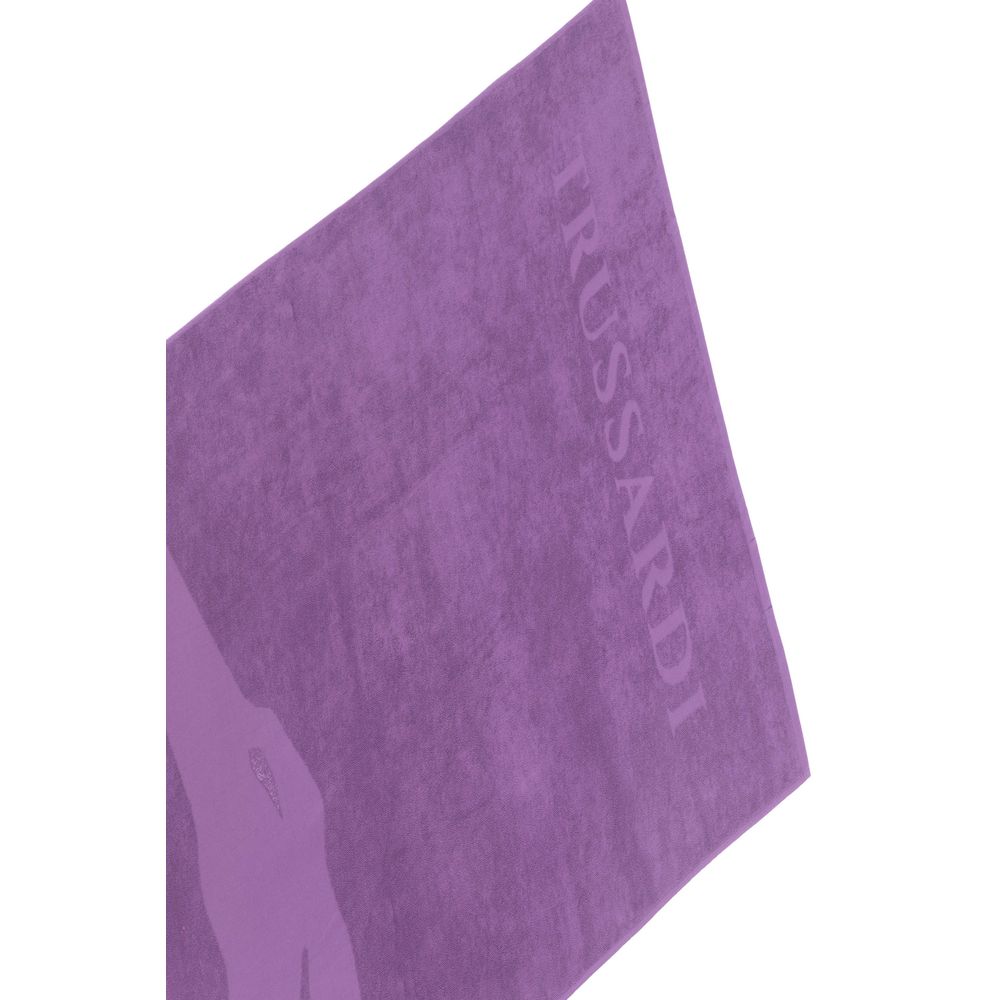 Trussardi Beachwear Purple Cotton Men Swim Towel Trussardi Beachwear